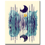 Paint by Numbers Abstract Art Blue Crescent