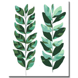 Painting by Numbers Green Flower Leaves