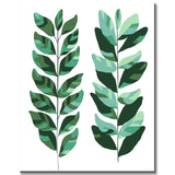 Painting by Numbers Green Flower Leaves