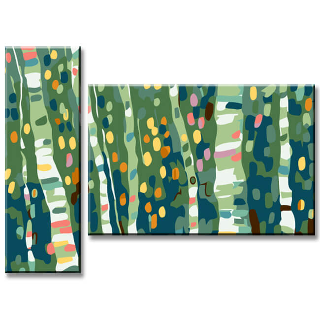 Painting by Numbers Birch forest - 2-Panel