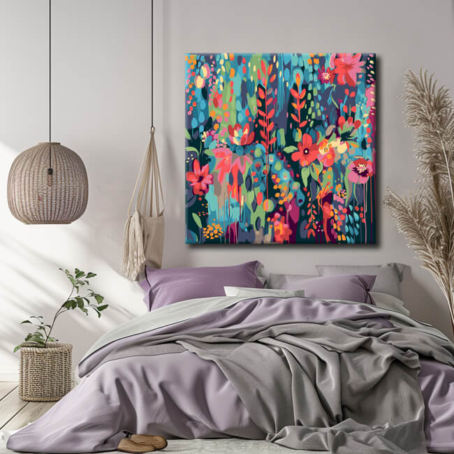 Painting by numbers Lush flowers