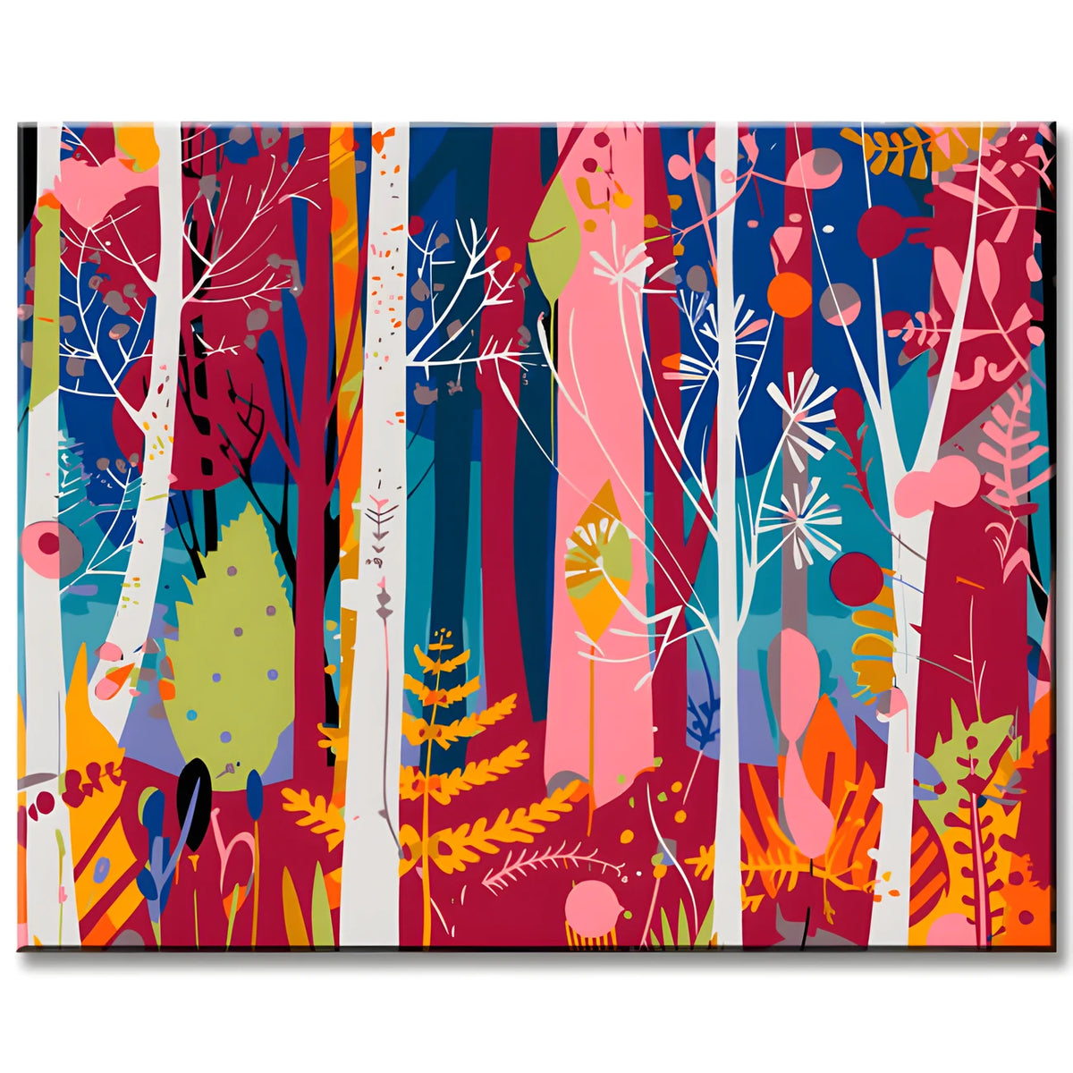 Paint by Numbers Abstract Art Colorful Trees