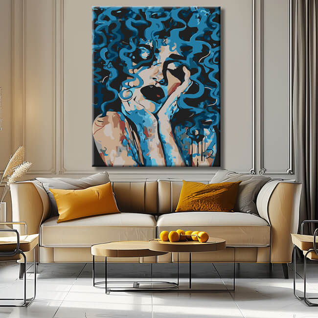 Painting by numbers A happy woman