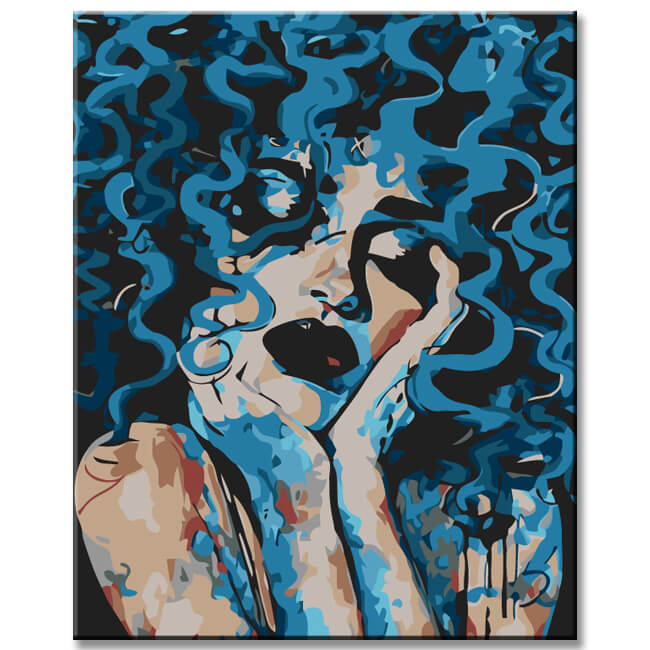 Painting by numbers A happy woman