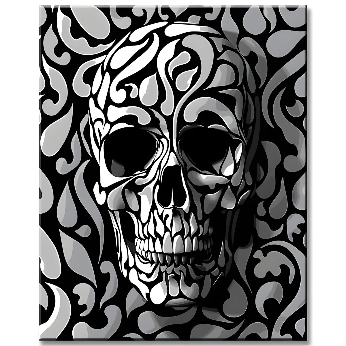 Paint by Numbers Creative Skull Black and White