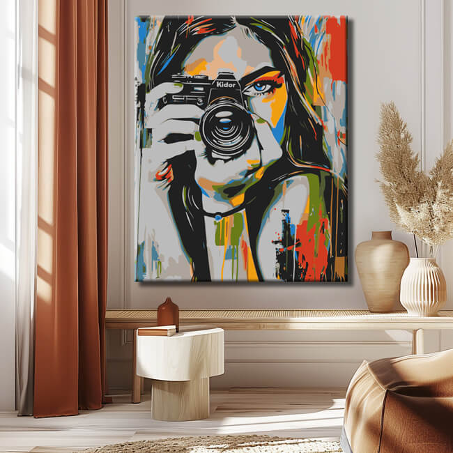 Painting by Numbers Modern Art Camerawoman