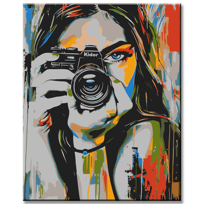 Painting by Numbers Modern Art Camerawoman