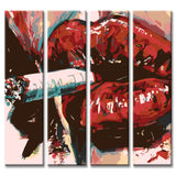 Painting by Numbers Painting Cigarette in Mouth 4 Panel