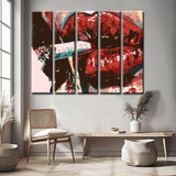 Painting by Numbers Art Red Lips with Cigarette 5-Panel