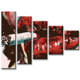 Painting by Numbers Red Mouth with Cigarette 5-Panel