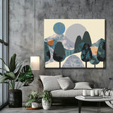 Painting by numbers trees and mountains