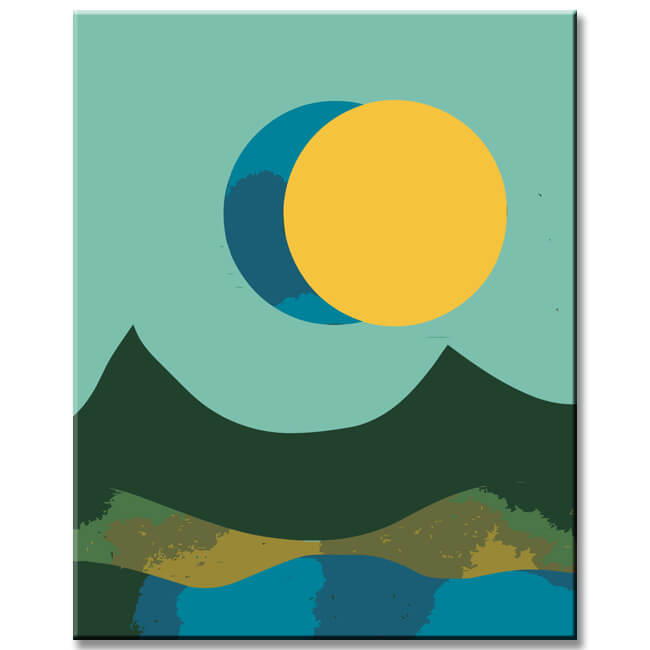 Paint by Numbers Chartreuse Moon