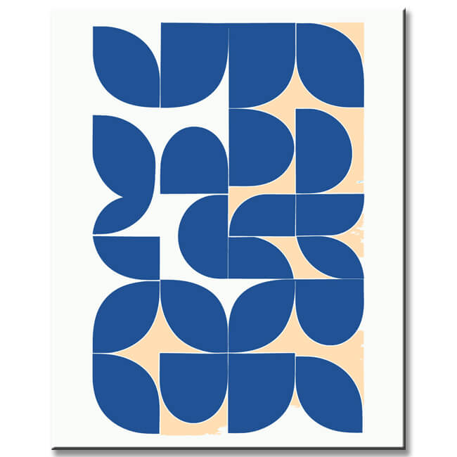 Paint by Numbers Abstract Blue Matisse Semicircles