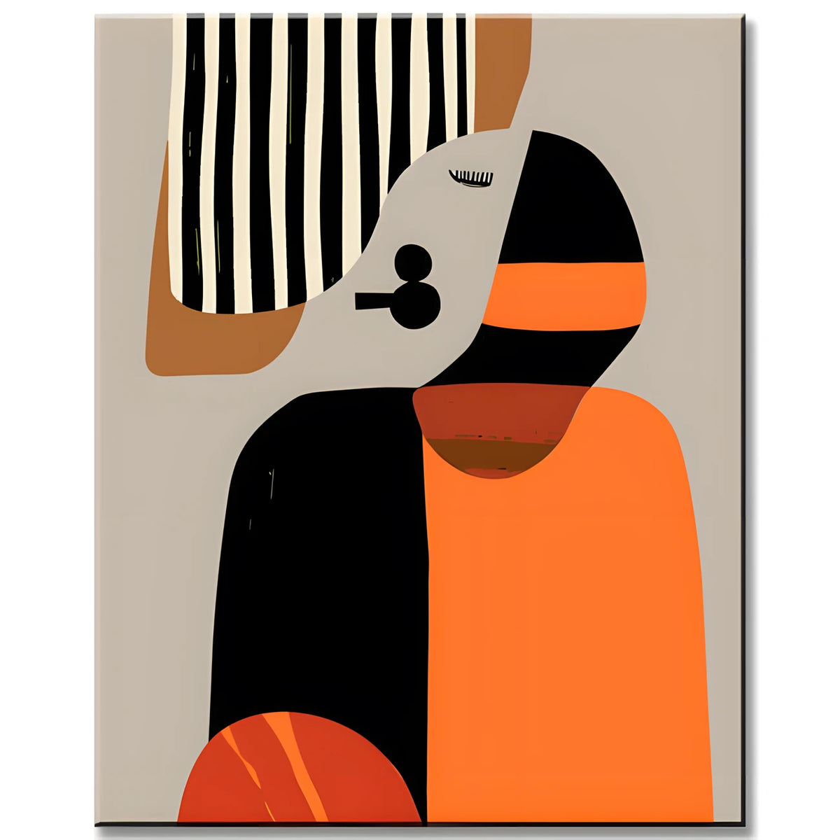 Paint by Numbers Abstract Art Woman in Orange and Black