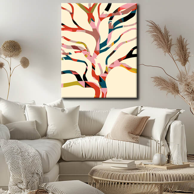 Painting by Numbers Modern Art Colored Tree