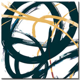 Paint by Numbers Modern Art Strokes Dark Green and Gold I