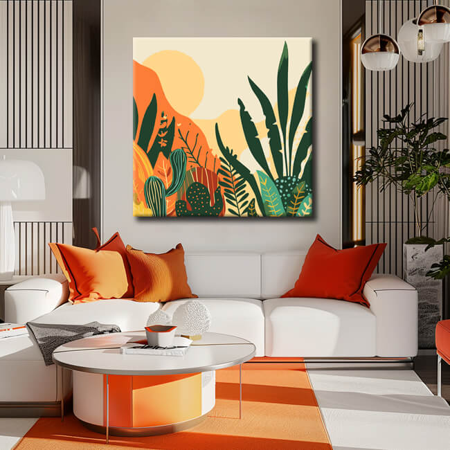 Painting by numbers Sunset in the desert garden