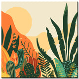 Painting by numbers Sunset in the desert garden