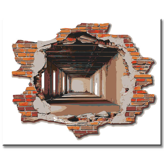 Painting by Numbers Photo Art Hole in The Wall