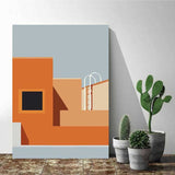 Painting by Numbers Art Minimalism Orange House with Ladder