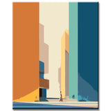 Painting by Numbers Art Minimalism Orange House with Ladder