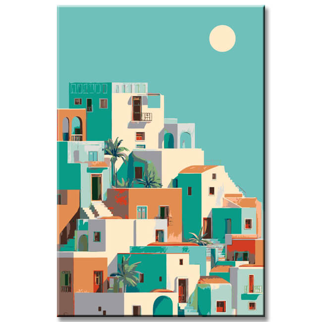 Painting by Numbers Art Minimalism Village