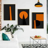 Painting by Numbers Art Minimalism Black Orange Shapes III