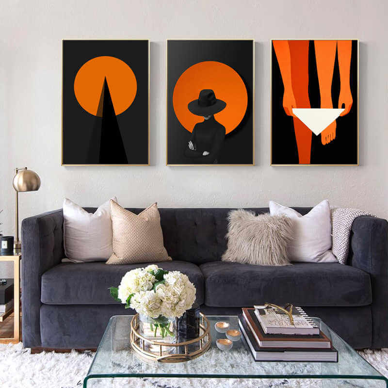 Painting by Numbers Art Minimalism Orange People