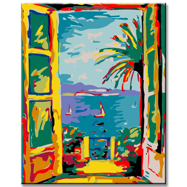 Painting by numbers art sea view