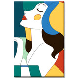 Paint by Numbers Abstract Art Woman with Closed Eyes