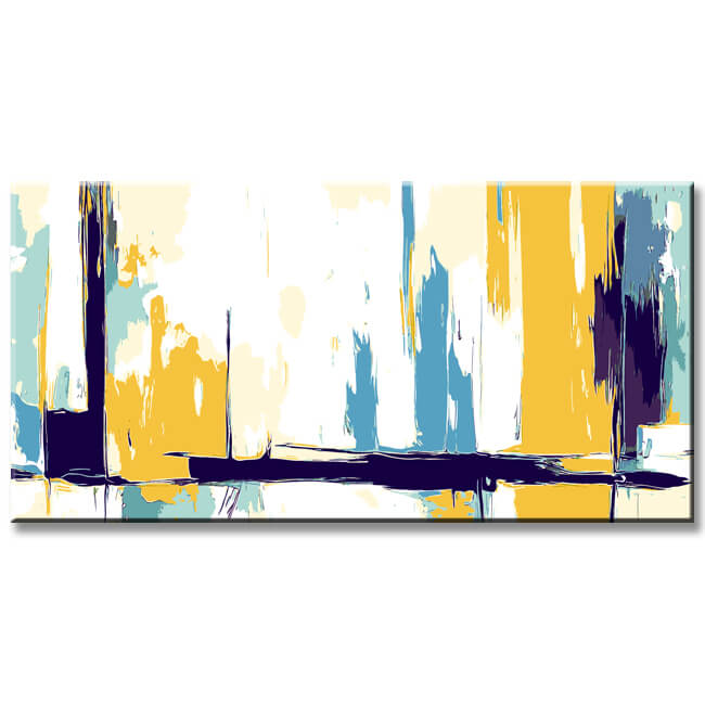 Painting by Numbers Art Abstract Painting White Gold