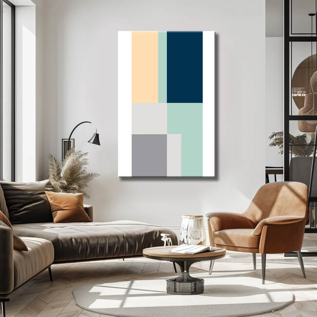 Painting by Numbers Art Abstract Painting Geometry Colored Shapes VIII
