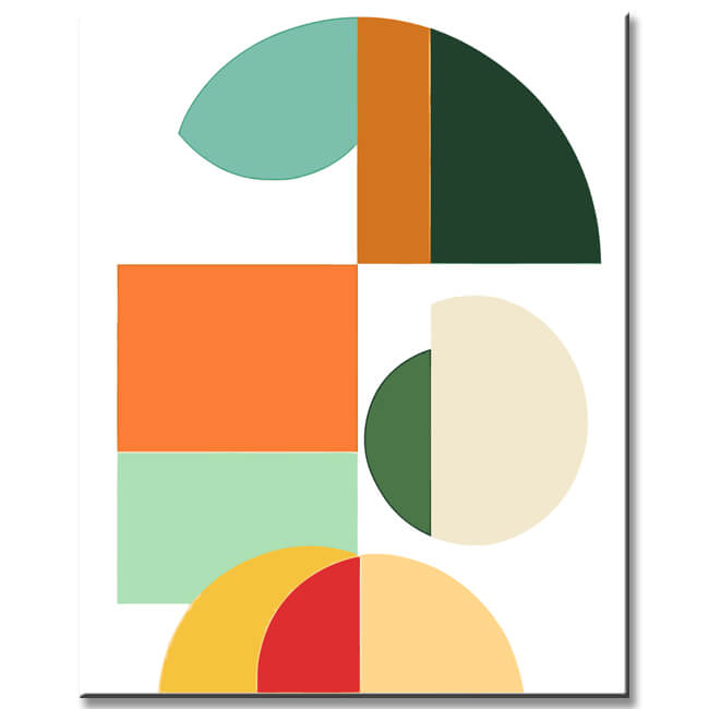 Paint by Numbers Art Abstract Painting Geometry Quarter Circles