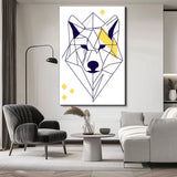 Paint by Numbers Art Line Drawing Geometry Polygon Wolf