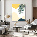 Painting by Numbers Art Minimalism Colored Clouds with Two Palm Leaves