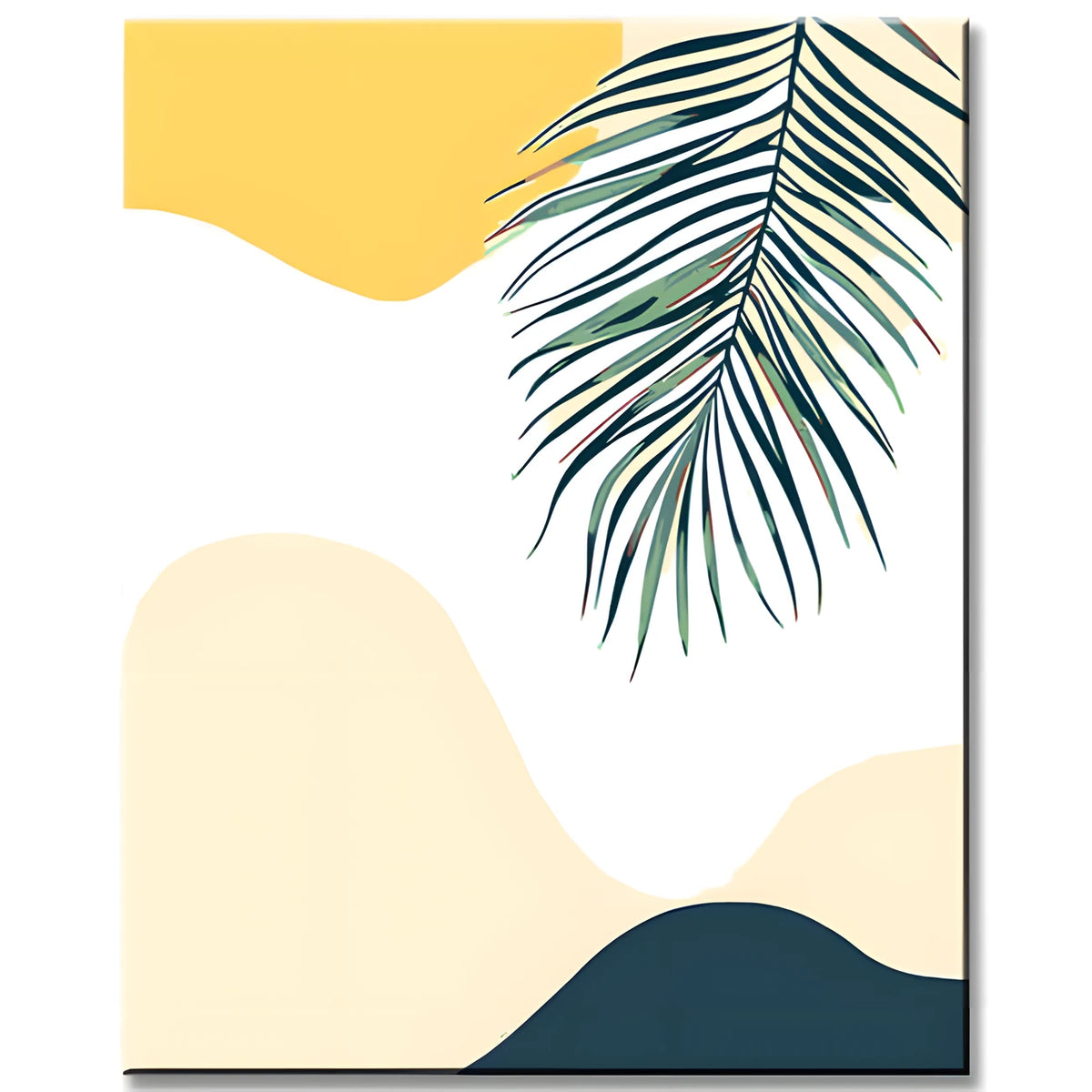 Paint by Numbers Art Minimalism Colorful Clouds with Palm Leaves