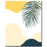 Painting by Numbers Art Minimalism Colored Clouds with Two Palm Leaves