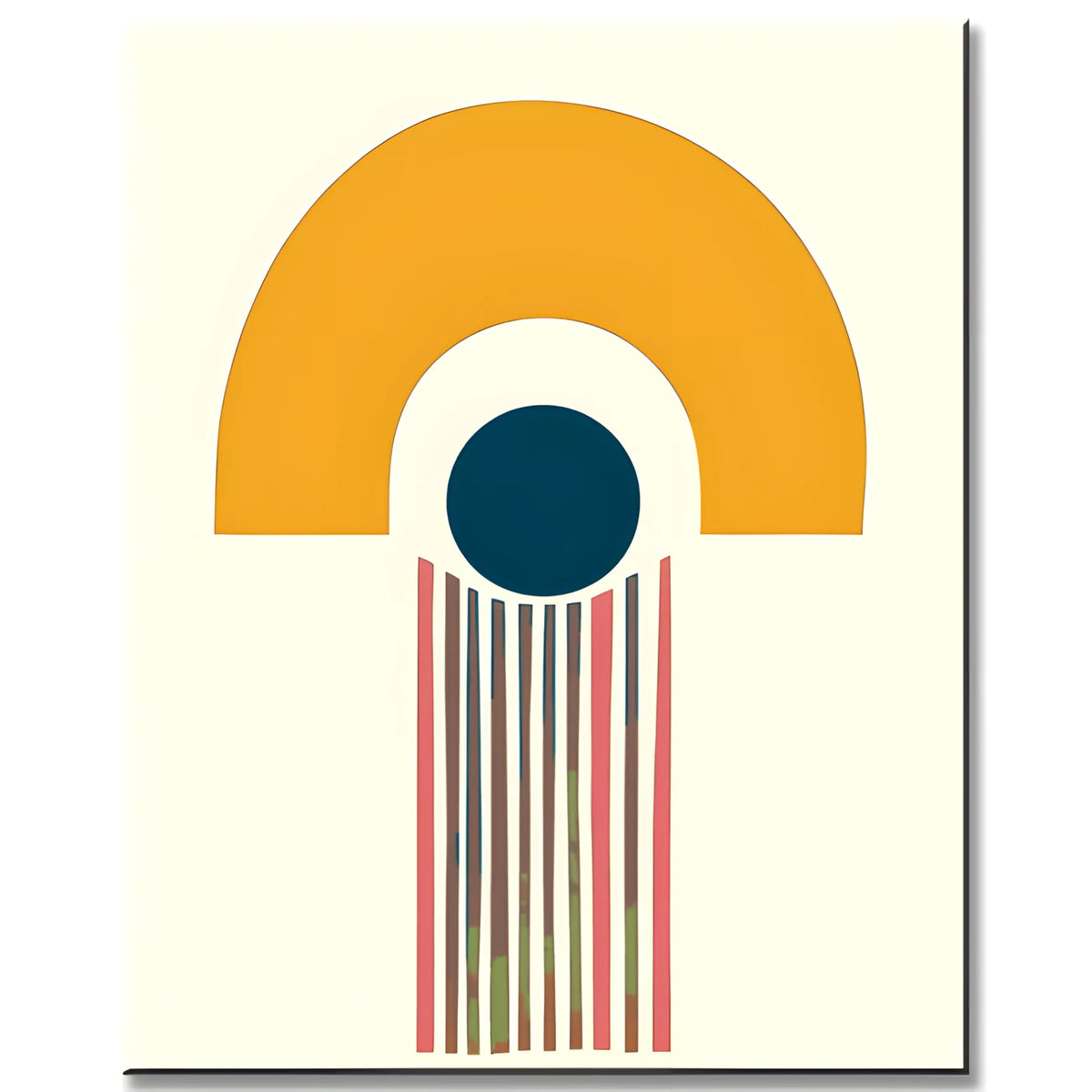 Painting by Numbers Art Minimalism Blue Ball on Yellow Hemisphere