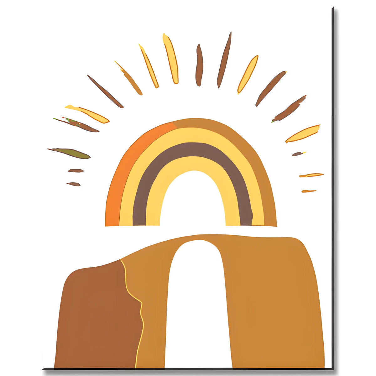 Painting by Numbers Art Minimalism Sunshine with Rainbows