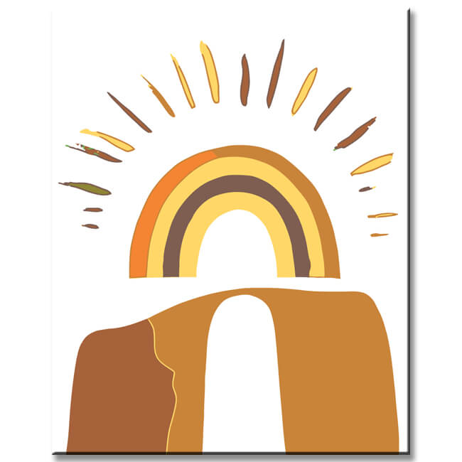 Painting by Numbers Art Minimalism Sunshine with Rainbows