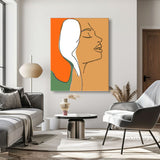 Painting by Numbers Art Minimalism Silhouette Half Colored Face of A Woman