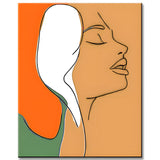 Painting by Numbers Art Minimalism Silhouette Half Colored Face of A Woman
