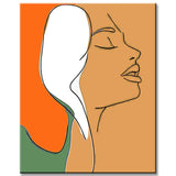 Painting by Numbers Art Minimalism Silhouette Half Colored Face of A Woman