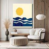 Painting by numbers art minimalism sun and waves