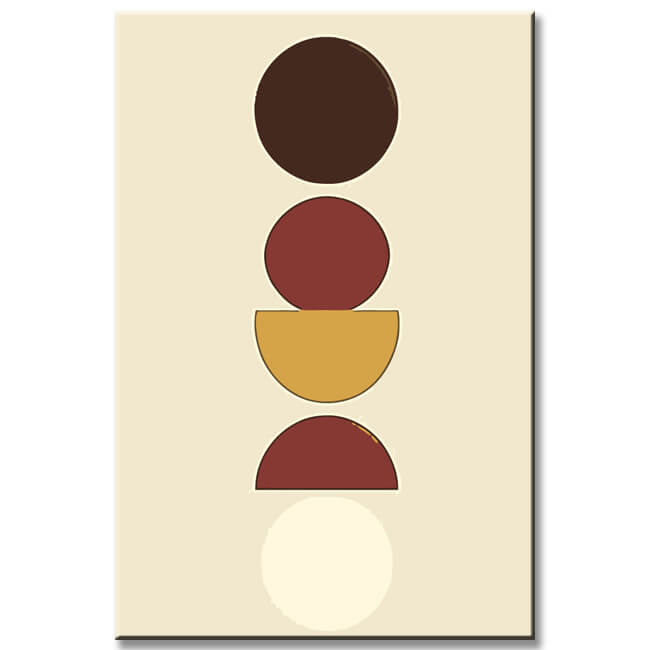 Painting by Numbers Art Minimalism Waxing Moon, Full Moon, Waning Moon