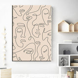 Paint by Numbers Line Art Silhouettes Faces