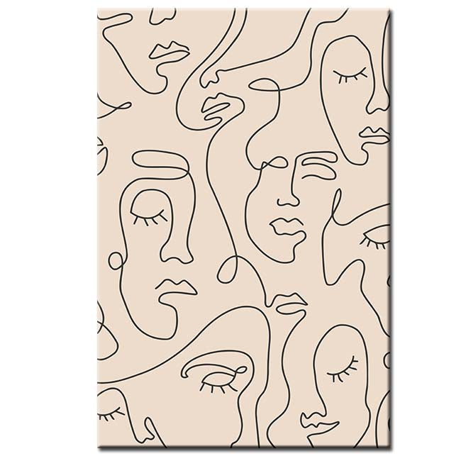 Paint by Numbers Line Art Silhouettes Faces