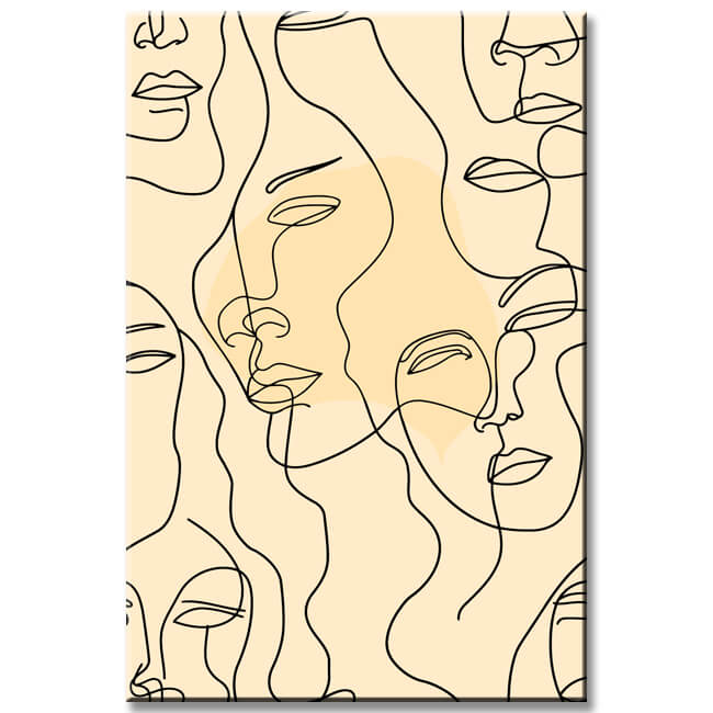 Paint by Numbers Line Art Silhouettes Faces