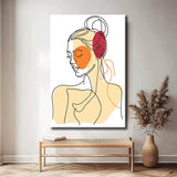 Painting by numbers art minimalism drawing woman with bun