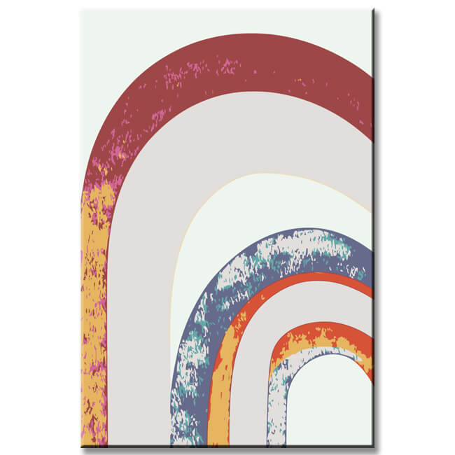 Painting by Numbers Art Minimalism Half Moon and Rainbow
